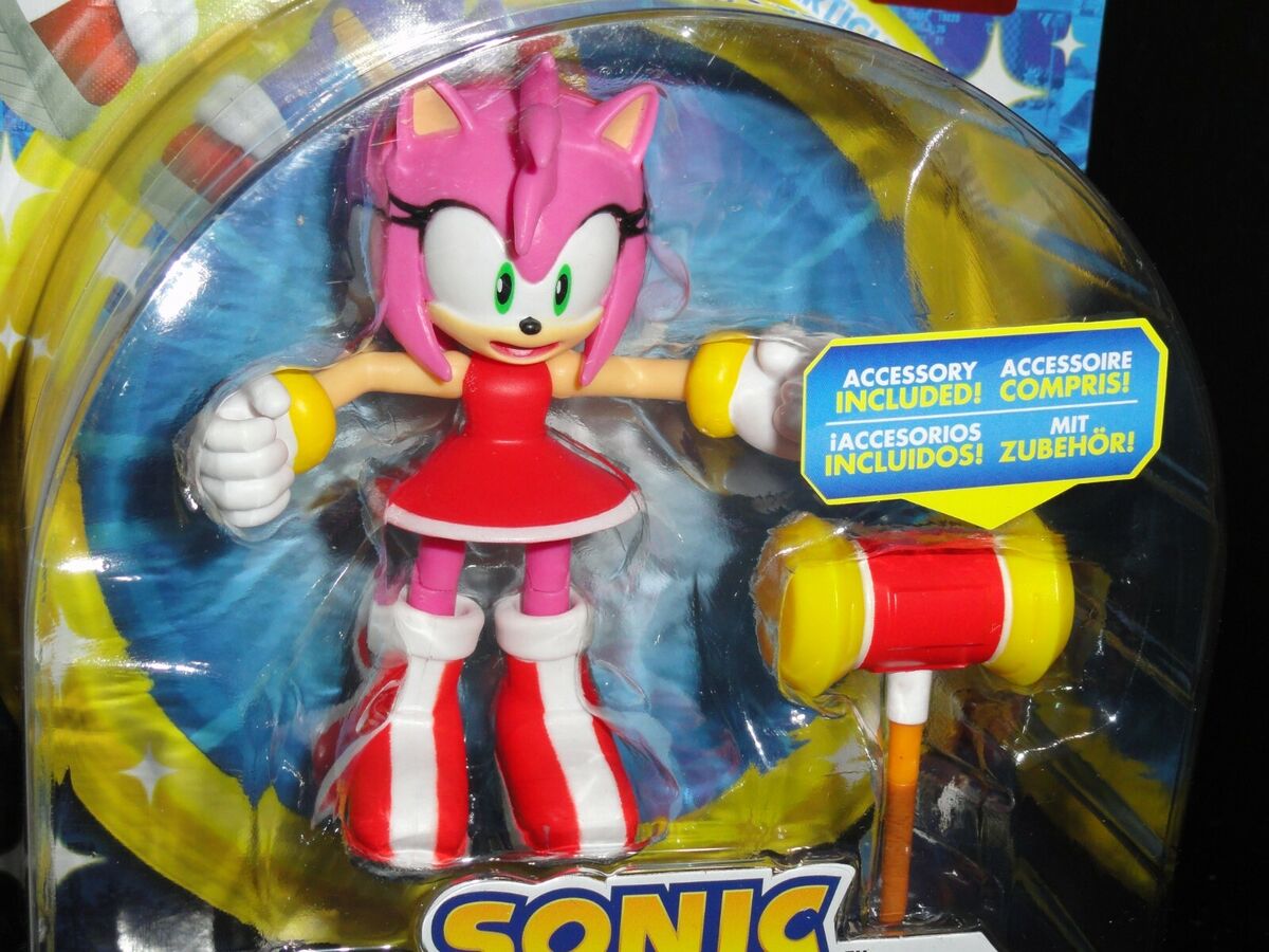 Sonic The Hedgehog Amy 4 Action Figure Modern, with Hammer Jakks