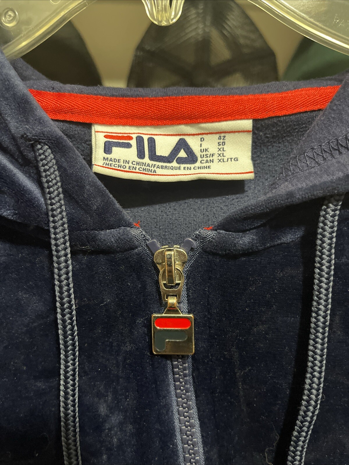 Top tuta Fila blu velluto XL giacca zip