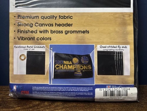 2017 Golden State Warriors NBA Champions Wincraft 3' x 5' Flag Banner In/Outdoor - Picture 3 of 3