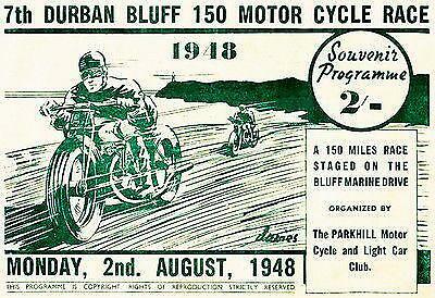 1948 Durban Bluff 150 Motorcycle Race - Promotional Advertising Magnet - Picture 1 of 2