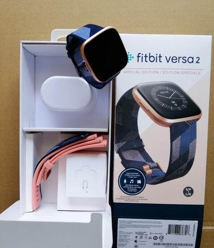 New Fitbit Versa 2 Special Edition Health Activity Tracker Navy Pink - 第 3/4 張圖片