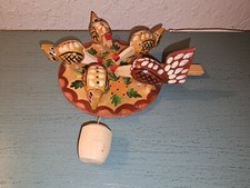 Vintage Russian FolkArt Toy-Wooden Pecking Chickens-HandCarved, HandPainted