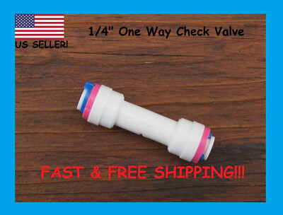 1 Pcs 1/4'' Quick Connect One Way Check Valve Fitting For RO Water System