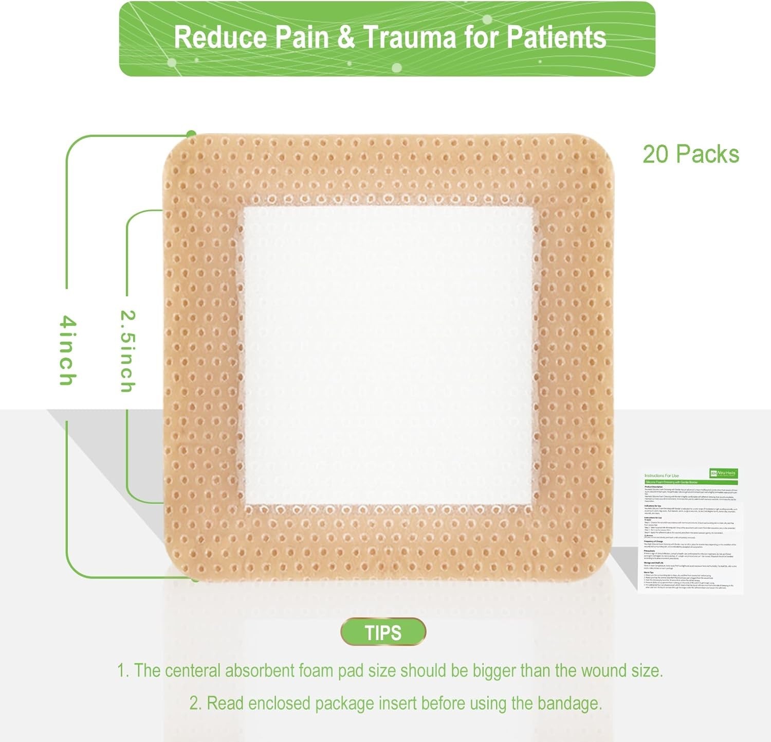 High Absorbent Dressing for Diabetic Ulcers - 20 Pack - Thumbnail 8
