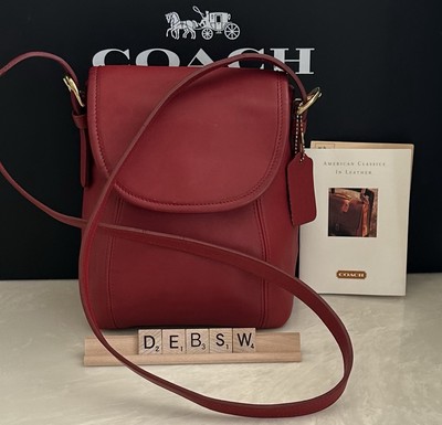 COACH VINTAGE SOH0 SMALL SATCHEL FLAP RED BRASS 4108 | eBay