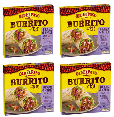 Old El Paso Mexikanischer Beans & Chili Mild Burrito Set 620g Packung 4