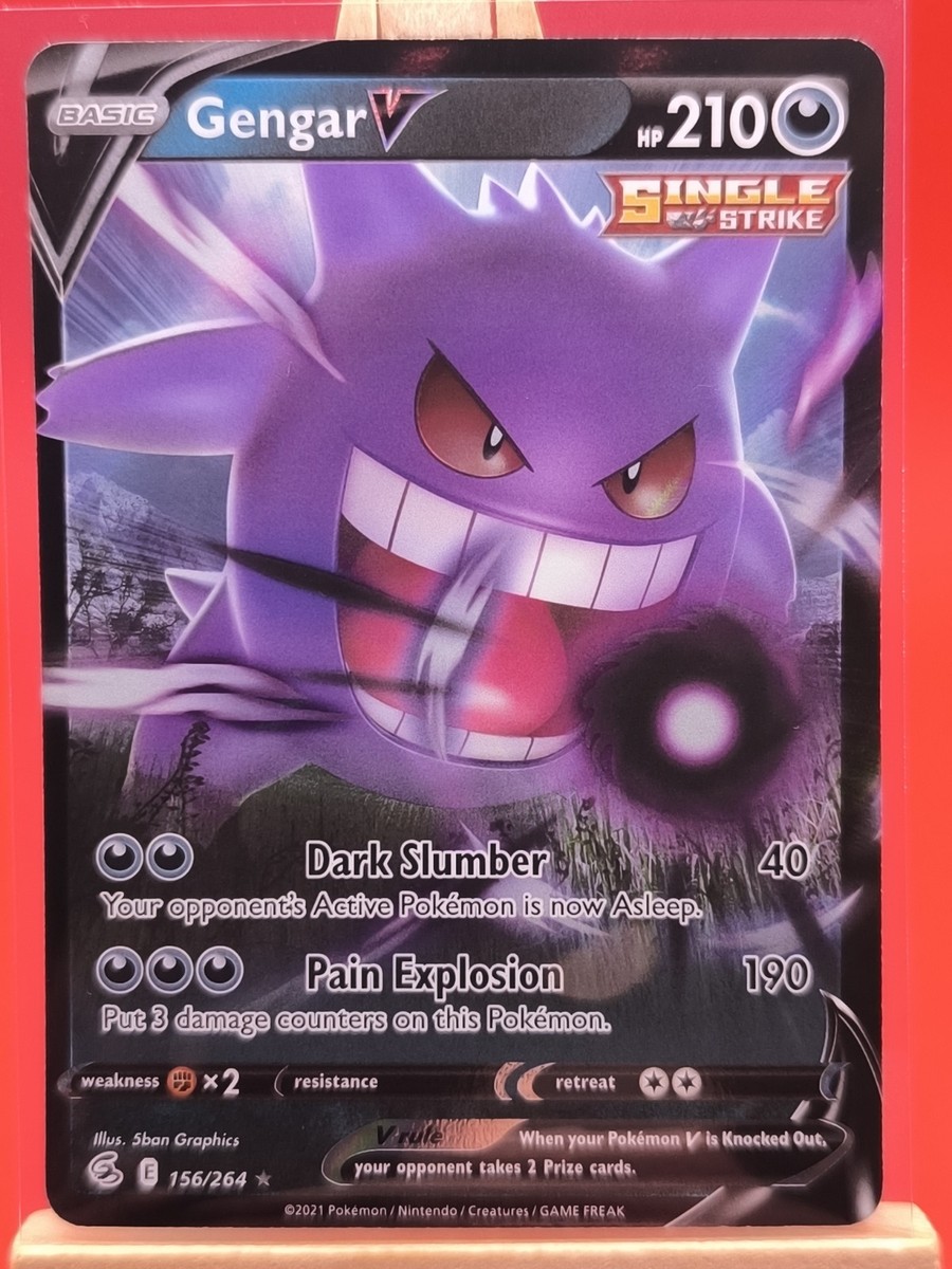 Gengar V 156/264 Fusion Strike Ultra Rare Holo Pokemon Card * New