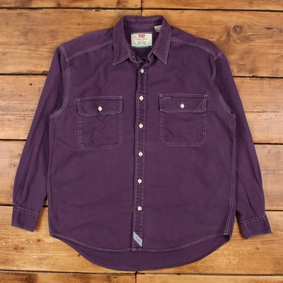 Vintage Levis Jeanshemd L Herren Button-up Baumwollarbeitskleidung Lila