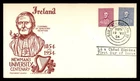 Mayfairstamps Ireland FDC 1954 dual Newman's University centenary First Day Cove