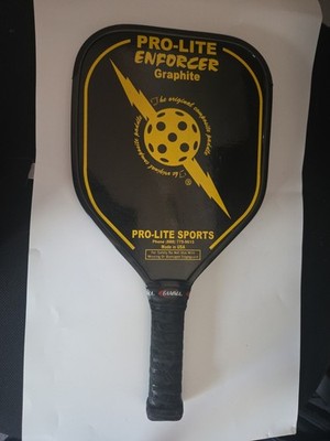 Pro-Lite Enforcer Graphite Pickleball Paddle   Black/Yellow   Broken SEE DESC