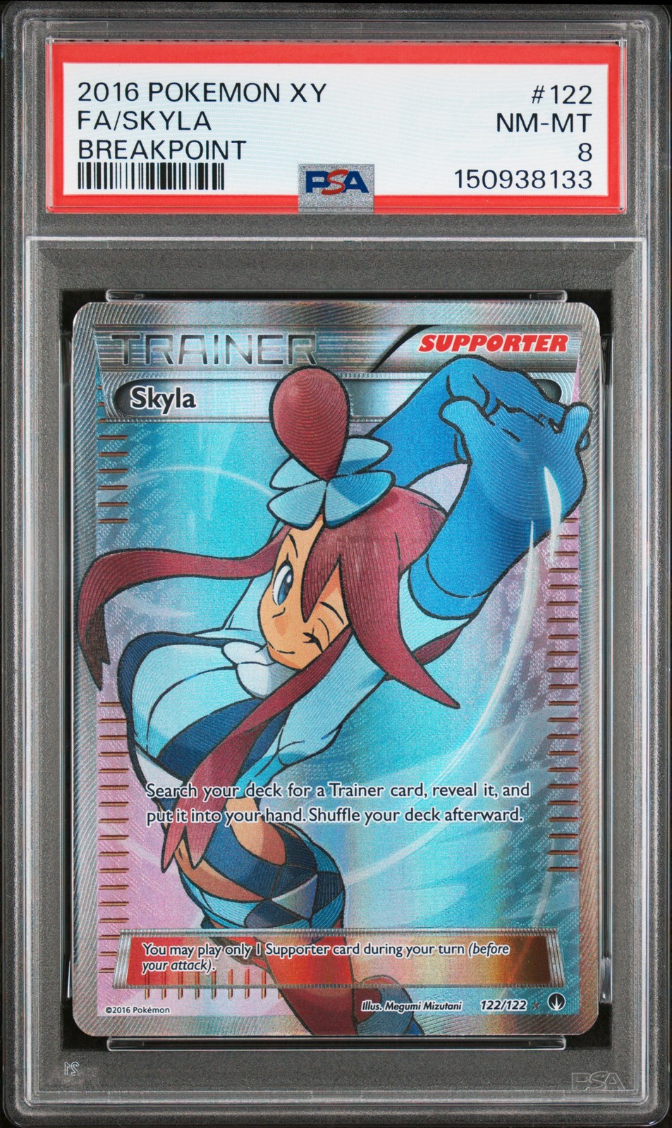 2016 POKEMON XY BREAKPOINT #122 FULL ART/SKYLA PSA 8