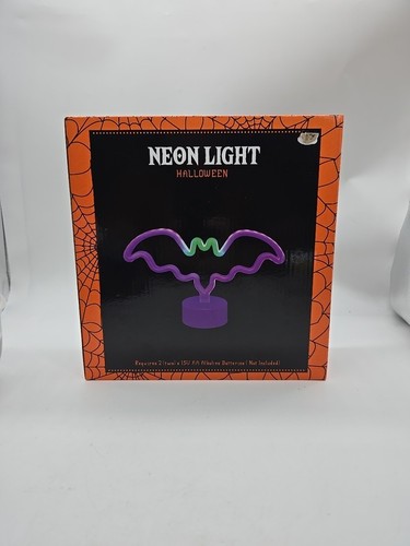 11" Purple Flying Bat LED Neon Light Goth Vampire Home Decor Bedroom Office Punk - Picture 4 of 4