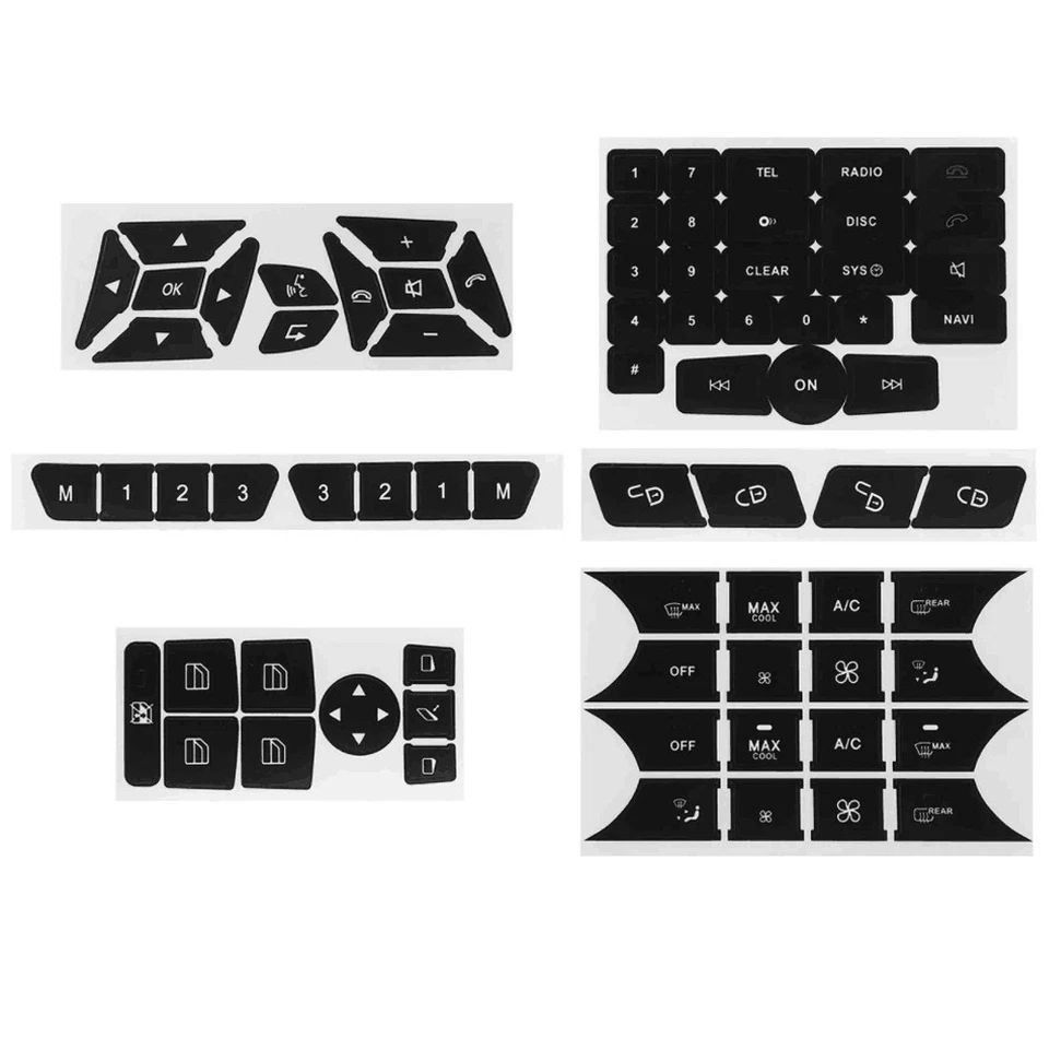 Kit Adhesivo Botón Reparación Automóvil Mercedes Puerta Dirección A/A Ventana Radio Benz Foto 4 de 4