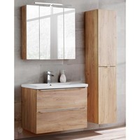 BadmöBel Set Waschtisch Unterschrank Mit 80Cm Keramik Waschbecken Badezimmer