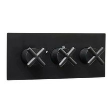 Triple Control Shower Valve Thermostatic Horizontal Black Ex Bathstore Noir
