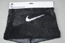 NWT Nike Plush Knit Infinity Scarf Swoosh Black White Furry Winter Snow