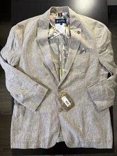 Size L Pre-owned Cremieux Khaki Cotton Two Button Two Vent Blazer