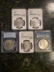 morgan silver dollar MS63 Lot Of 5. Graded By NGC Ans PCGS. Various Years.