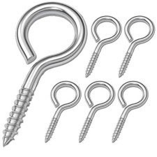 2.55 Inches Eye Screws 304 Stainless Steel Eye Hooks, 6 PCS M6 Heavy Duty Scr...