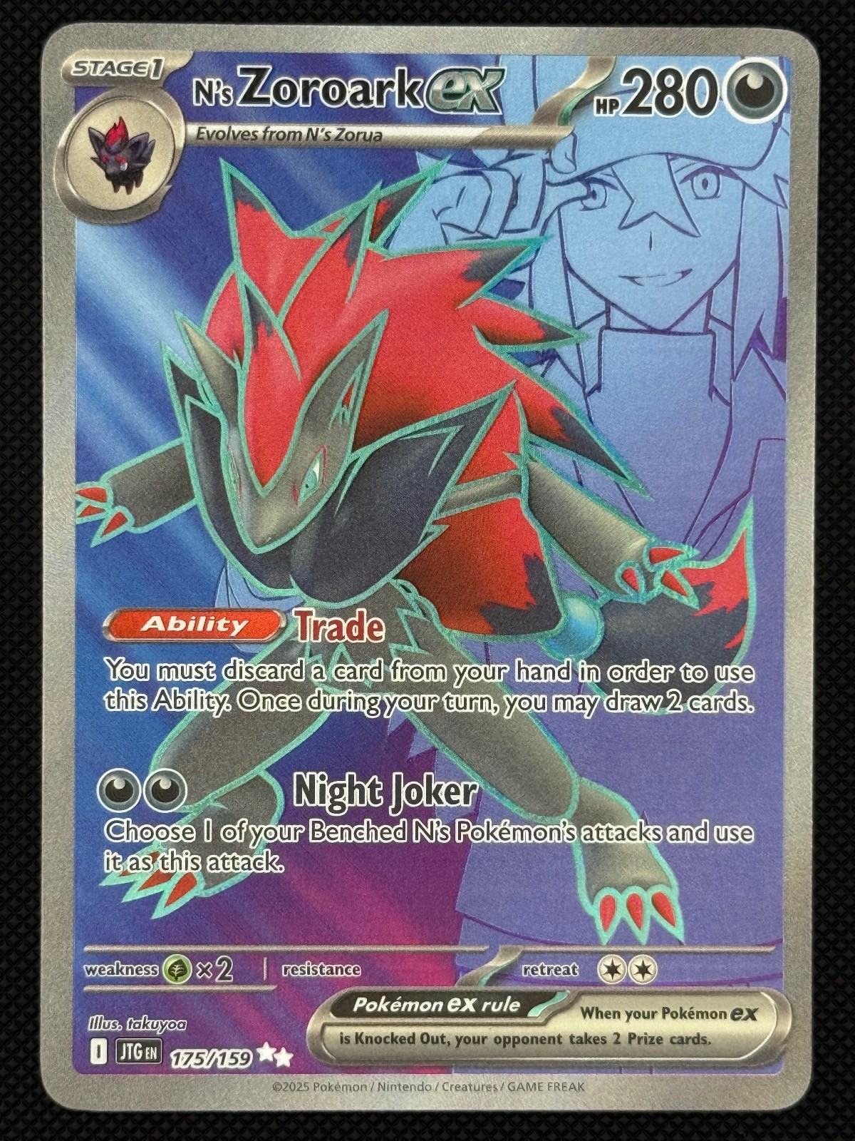 N's Zoroark ex 175/159 Ultra Rare Journey Together Holo Near Mint