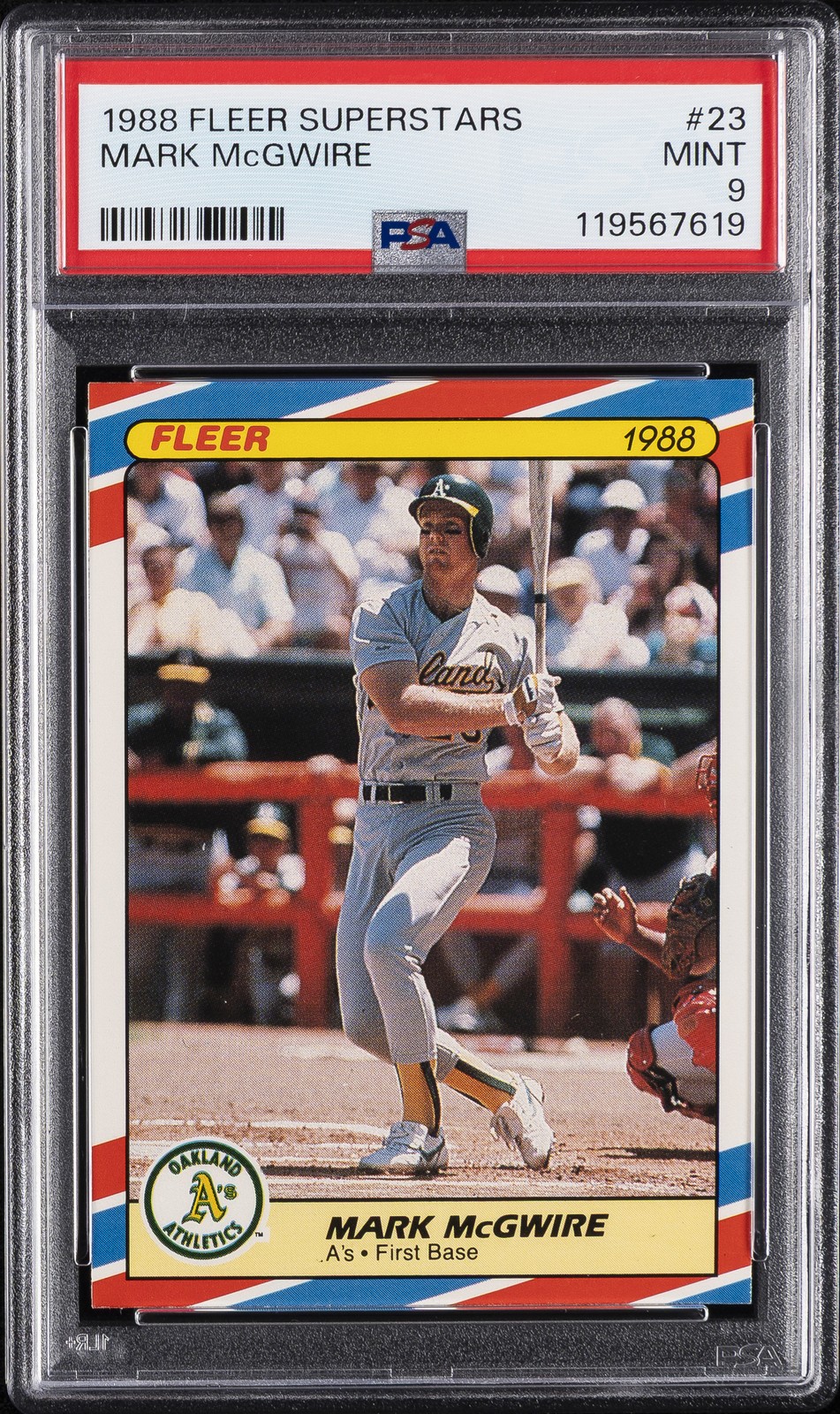 1988 FLEER SUPERSTARS #23 MARK MCGWIRE PSA 9
