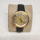 RARE 1973 Men's 39mm Timex UFO Marlin Mechanical Watch - Gold Tone, Leather Band