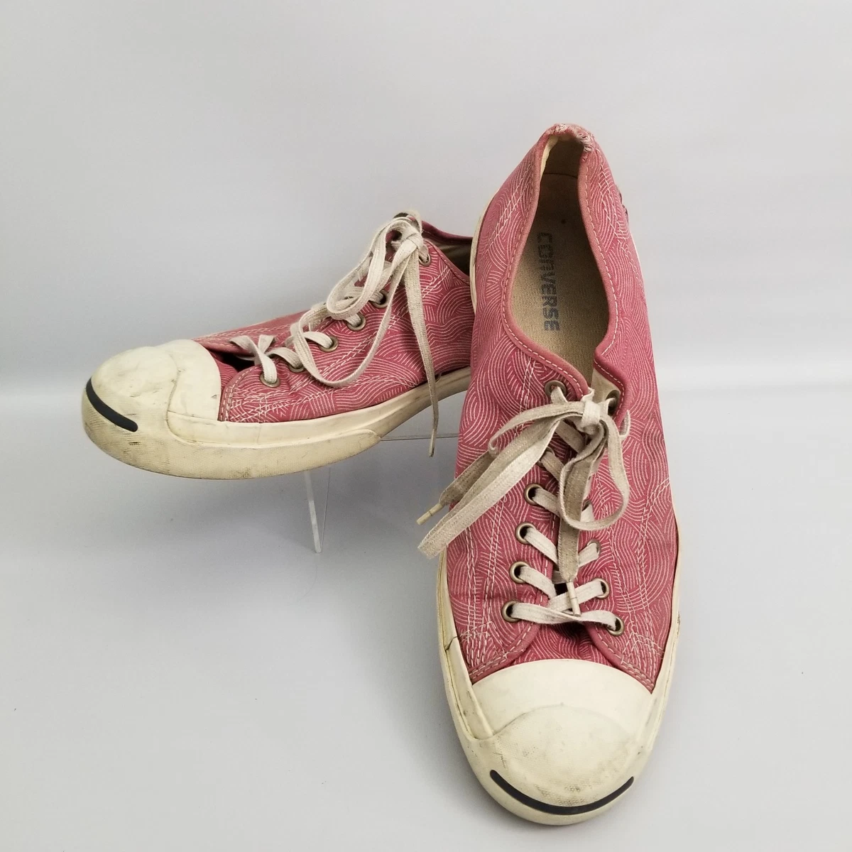 Converse Jack Purcell Low Canvas Herren Gr. 12 rot weiß Spiral Canvas Schuhe
