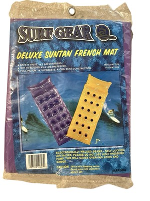 New In Package Vintage Vinyl Pool Float Deluxe French Style Mat 76 x28  Purple