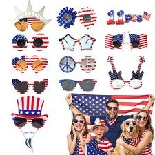 11 Pack 4th of July Sunglasses, 250th Anniversary USA Patriotic
