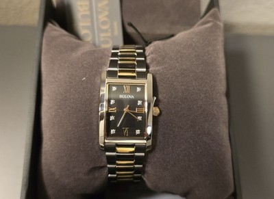 Bulova Classic Diamond Ladies Quartz Watch 98P230 Two tone New In Box
