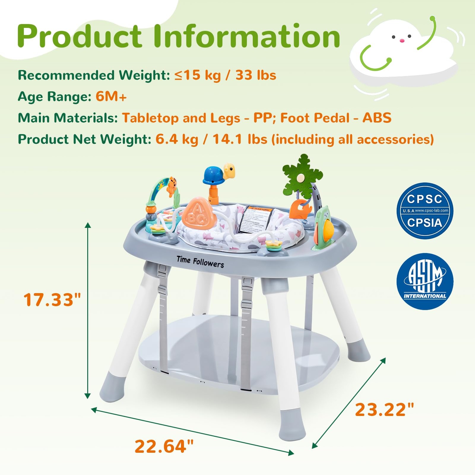 ® 6-in-1 Baby Activity Center | Jumpers and Bouncers | 4 Stage Grow Stationar...