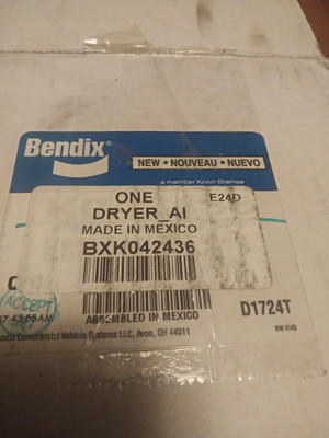 New Genuine Bendix Air Dryer BXK042436