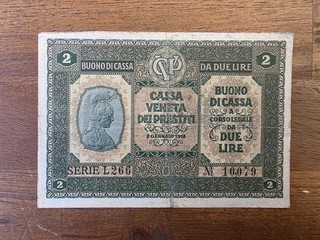 071 Italy / Italien 2 Lire 1918 Serie L 266