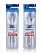 Sensodyne Sensitive Toothbrush Soft 3 Count Pack of 2 , Assorted
