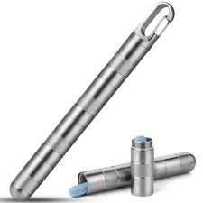 TISUR Keychain Pill Holder, Small Titanium Pill Case,Travel Pill Box Containe...