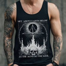 Occult Skull Unisex Graphic Tank Top Weirdcore Trippy Gothic Shirt Goth Tank Top