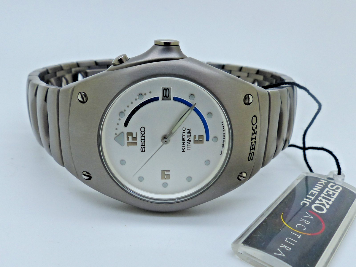 SEIKO Titanium Arctura Kinetic SKH523P Hysek Design 5M42-0H49 New