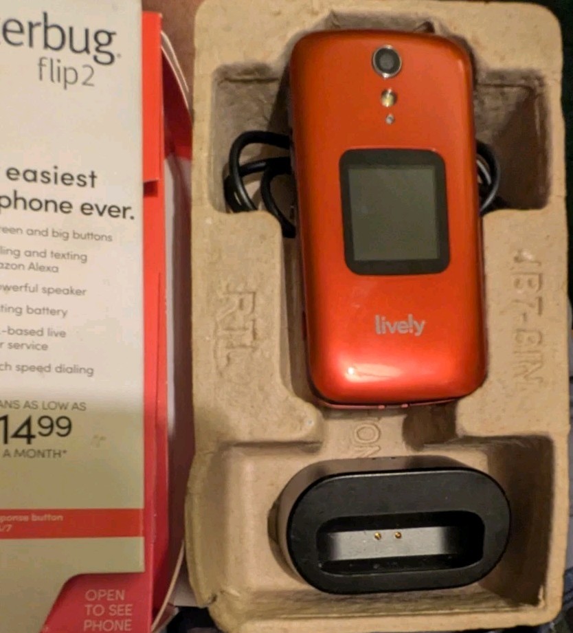 jitterbug flip 赤 GreatCall Jitterbug Large Simple Flip Cell Phone with Camera for