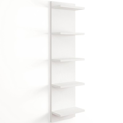 5-Tier Wall Shelf Unit, 48'' Tall Floating Storage Organizer for Bedroom, Livi...