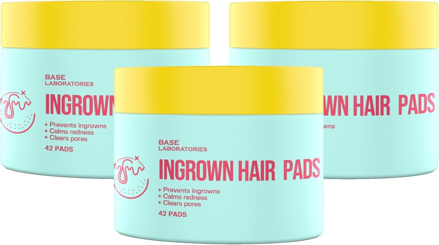 BASE LABORATORIES Ingrown Hair Treatment Pads with AHA+BHA - Razor Bump Treatmen