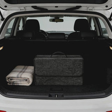 Foldable Car Trunk Organizer Durable Felt Storage Bag With Handles Portable