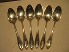 6 Antique Towle 5 5/8" Sterling Silver Teaspoons Cordova 153 Grams Dated Mono'd