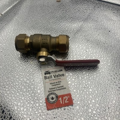 Mueller 1/2'' Compression Ball Valve 107-023NL. New