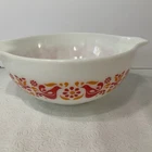PYREX Friendship #443 Ovenware 2.5 Quart Red Birds Cinderella Handle Mixing Bowl