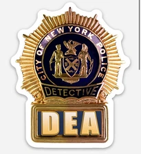 NYPD DEA Courtesy Sticker Greatest Detectives In The World 2.45″ × 3″ Great Qual