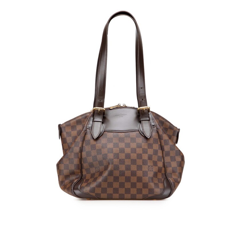 Louis Vuitton Damier Verona MM Shoulder Tote Bag N41118 in Brown Canvas