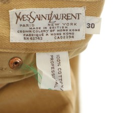 YVES SAINT LAURENT 80s Vintage YKK one-claw made in England Cotton pants Men's