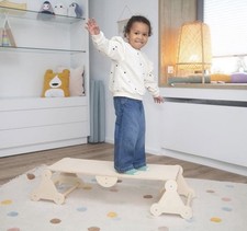 Wooden Montessori Pikler Style Sensory 3 In 1 Balance Board Beam Stool Slide Toy