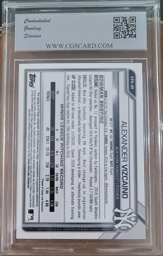 2021 Bowman Chrome Prospect Auto Atomic Ref#CPA-AV Alexander Vizcaino/100,CGS-10 - Picture 2 of 2