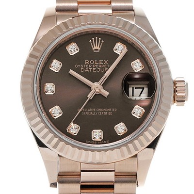 Rolex Lady Datejust 28 279175G Chocolate Diamond Automatic Everose Gold #W031